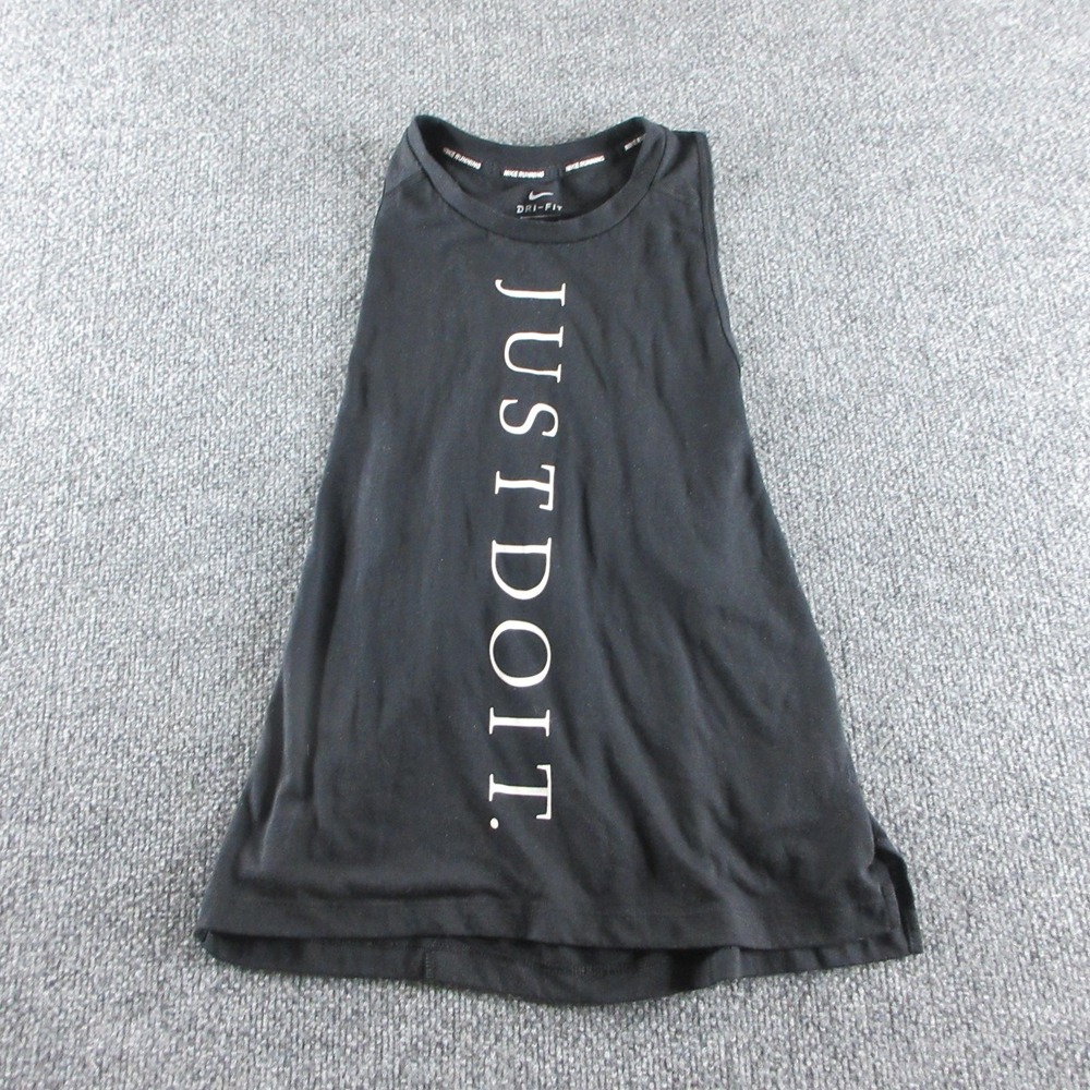 Nike Tank Top Womens M Black Dri-FIT Just Do It Racerback Running Gym Athletic